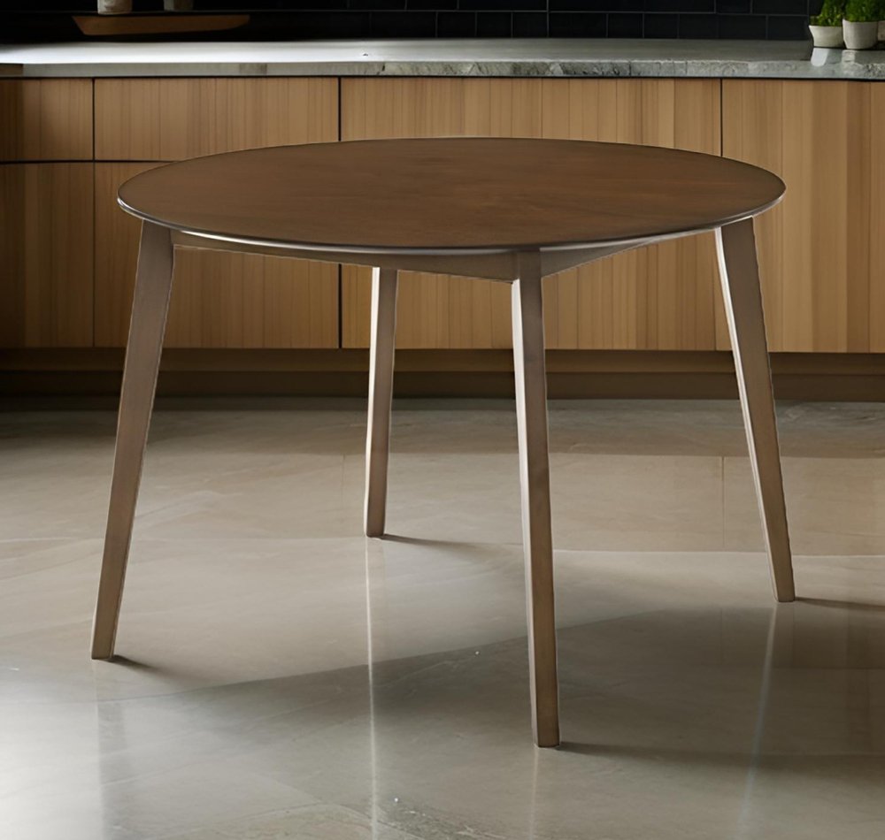 42" Brown Wood Round Top Dining Table HomeRoots