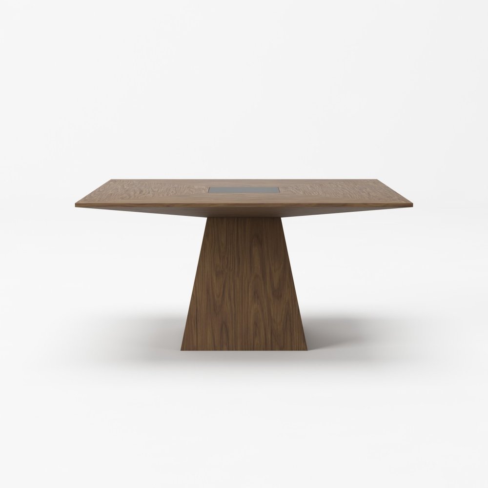 59" Walnut Square Solid Manufactured Wood Dining Table HomeRoots