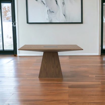 59" Walnut Square Solid Manufactured Wood Dining Table HomeRoots