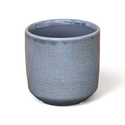 Gray Ceramic 44 Ounce Crackle Mosaic Round Distressed Pot Planter HomeRoots