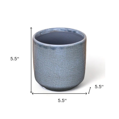 Gray Ceramic 44 Ounce Crackle Mosaic Round Distressed Pot Planter HomeRoots