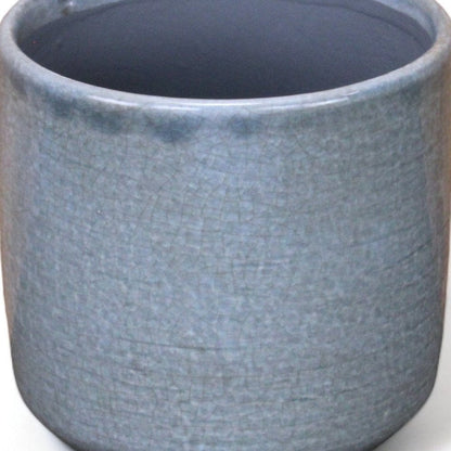 Gray Ceramic 44 Ounce Crackle Mosaic Round Distressed Pot Planter HomeRoots
