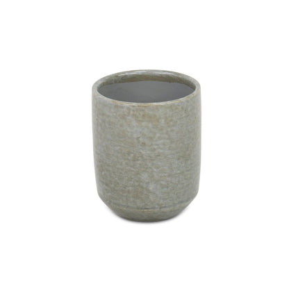 Gray Ceramic 20 Ounce Crackle Mosaic Round Distressed Pot Planter HomeRoots