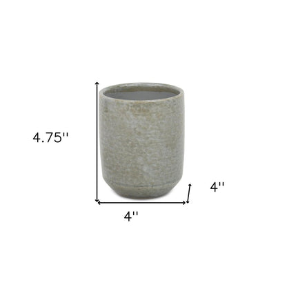 Gray Ceramic 20 Ounce Crackle Mosaic Round Distressed Pot Planter HomeRoots