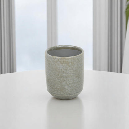 Gray Ceramic 20 Ounce Crackle Mosaic Round Distressed Pot Planter HomeRoots