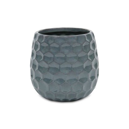 Blue Ceramic 38 Ounce Round Distressed Pot Planter HomeRoots