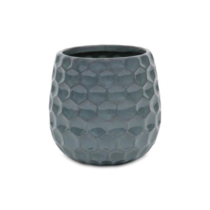 Blue Ceramic 38 Ounce Round Distressed Pot Planter HomeRoots