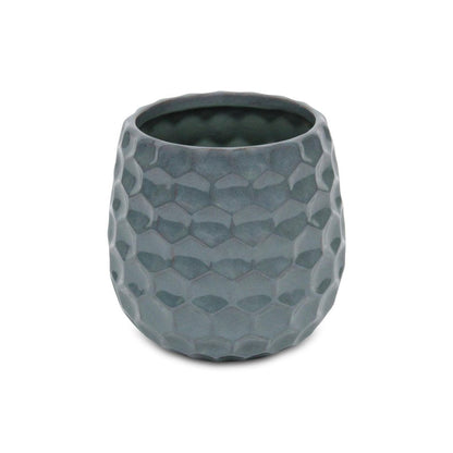 Blue Ceramic 38 Ounce Round Distressed Pot Planter HomeRoots