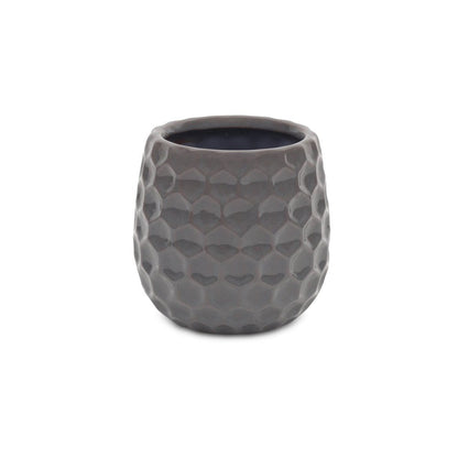Gray Ceramic 15 Ounce Round Distressed Pot Planter HomeRoots