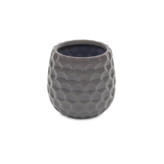 Gray Ceramic 15 Ounce Round Distressed Pot Planter HomeRoots