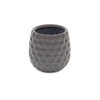 Gray Ceramic 15 Ounce Round Distressed Pot Planter HomeRoots