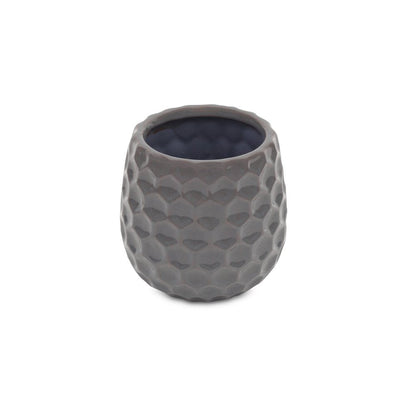 Gray Ceramic 15 Ounce Round Distressed Pot Planter HomeRoots