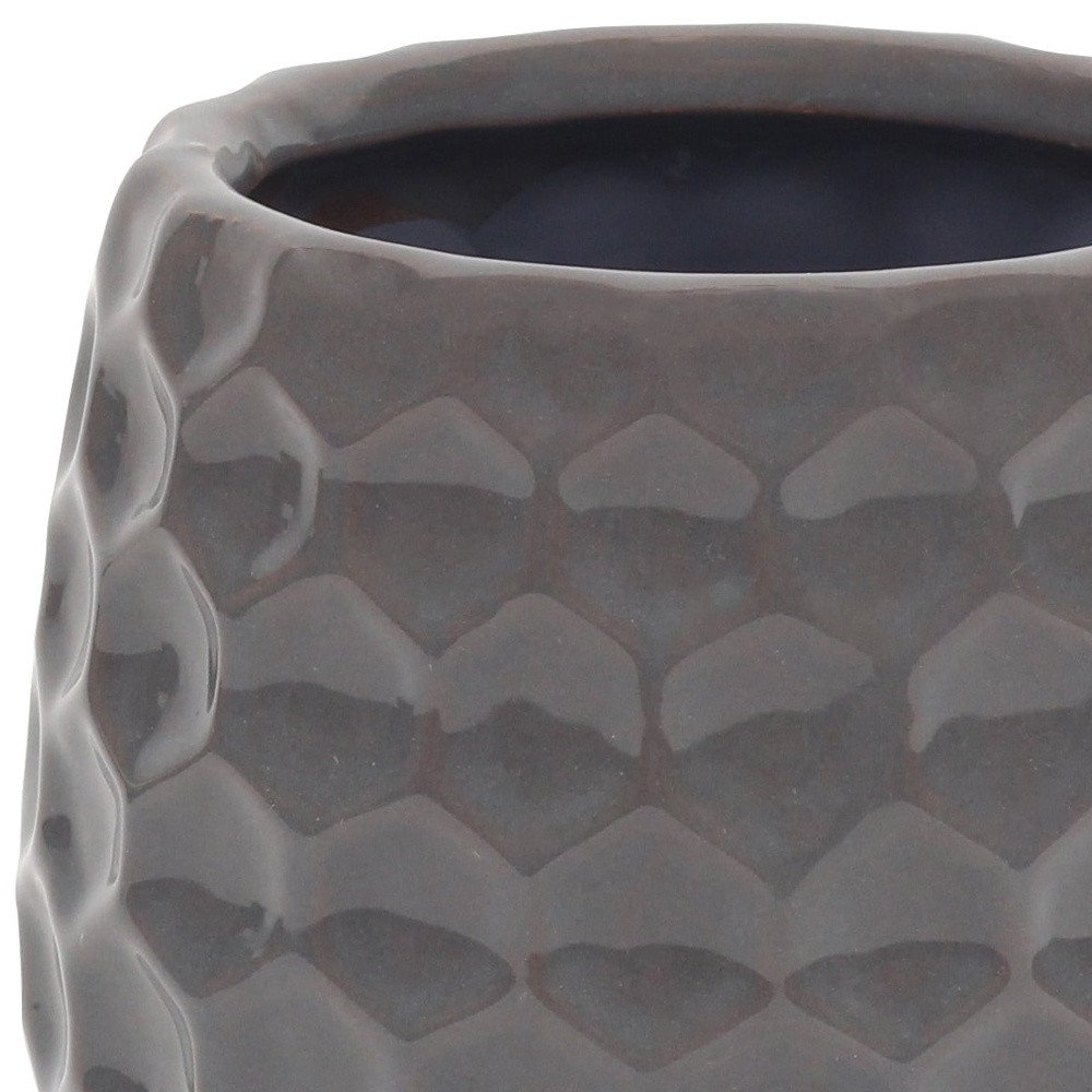 Gray Ceramic 15 Ounce Round Distressed Pot Planter HomeRoots