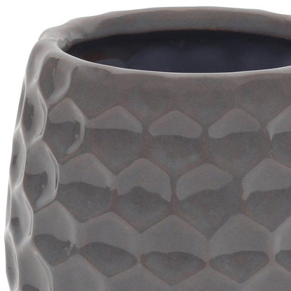 Gray Ceramic 15 Ounce Round Distressed Pot Planter HomeRoots