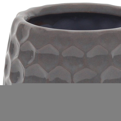 Gray Ceramic 15 Ounce Round Distressed Pot Planter HomeRoots