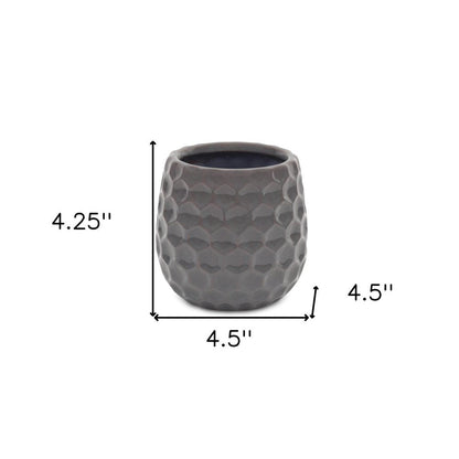 Gray Ceramic 15 Ounce Round Distressed Pot Planter HomeRoots