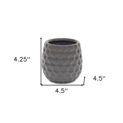 Gray Ceramic 15 Ounce Round Distressed Pot Planter HomeRoots