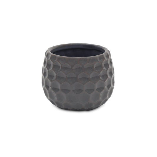Gray Ceramic 17 Ounce Round Distressed Pot Planter HomeRoots
