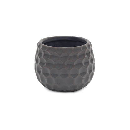 Gray Ceramic 17 Ounce Round Distressed Pot Planter HomeRoots
