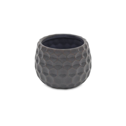 Gray Ceramic 17 Ounce Round Distressed Pot Planter HomeRoots