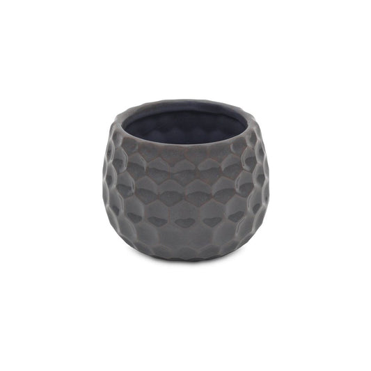 Gray Ceramic 17 Ounce Round Distressed Pot Planter HomeRoots