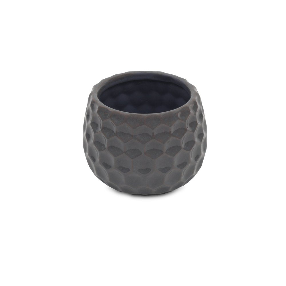 Gray Ceramic 17 Ounce Round Distressed Pot Planter HomeRoots