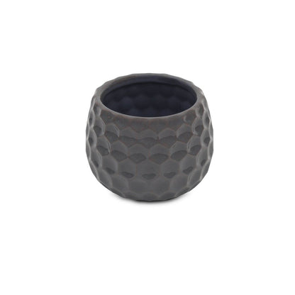 Gray Ceramic 17 Ounce Round Distressed Pot Planter HomeRoots