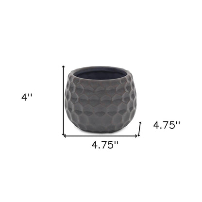 Gray Ceramic 17 Ounce Round Distressed Pot Planter HomeRoots