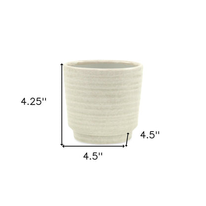 White Ceramic 23 Ounce Round Distressed Pot Planter HomeRoots