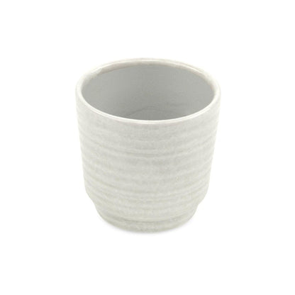 White Ceramic 23 Ounce Round Distressed Pot Planter HomeRoots