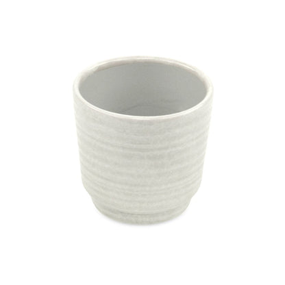 White Ceramic 23 Ounce Round Distressed Pot Planter HomeRoots