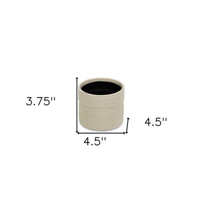 Off White Ceramic 25 Ounce Dotted Round Distressed Pot Planter HomeRoots