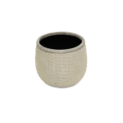 6" Beige Dot Ceramic Indoor Outdoor Round Pot Planter HomeRoots