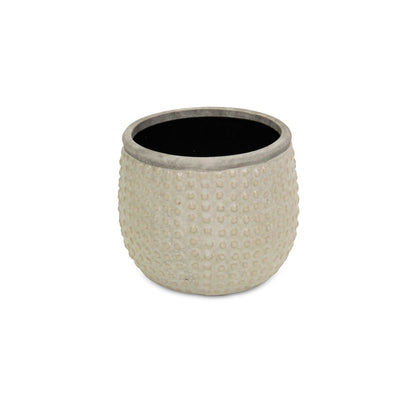 6" Beige Dot Ceramic Indoor Outdoor Round Pot Planter HomeRoots