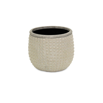 6" Beige Dot Ceramic Indoor Outdoor Round Pot Planter HomeRoots