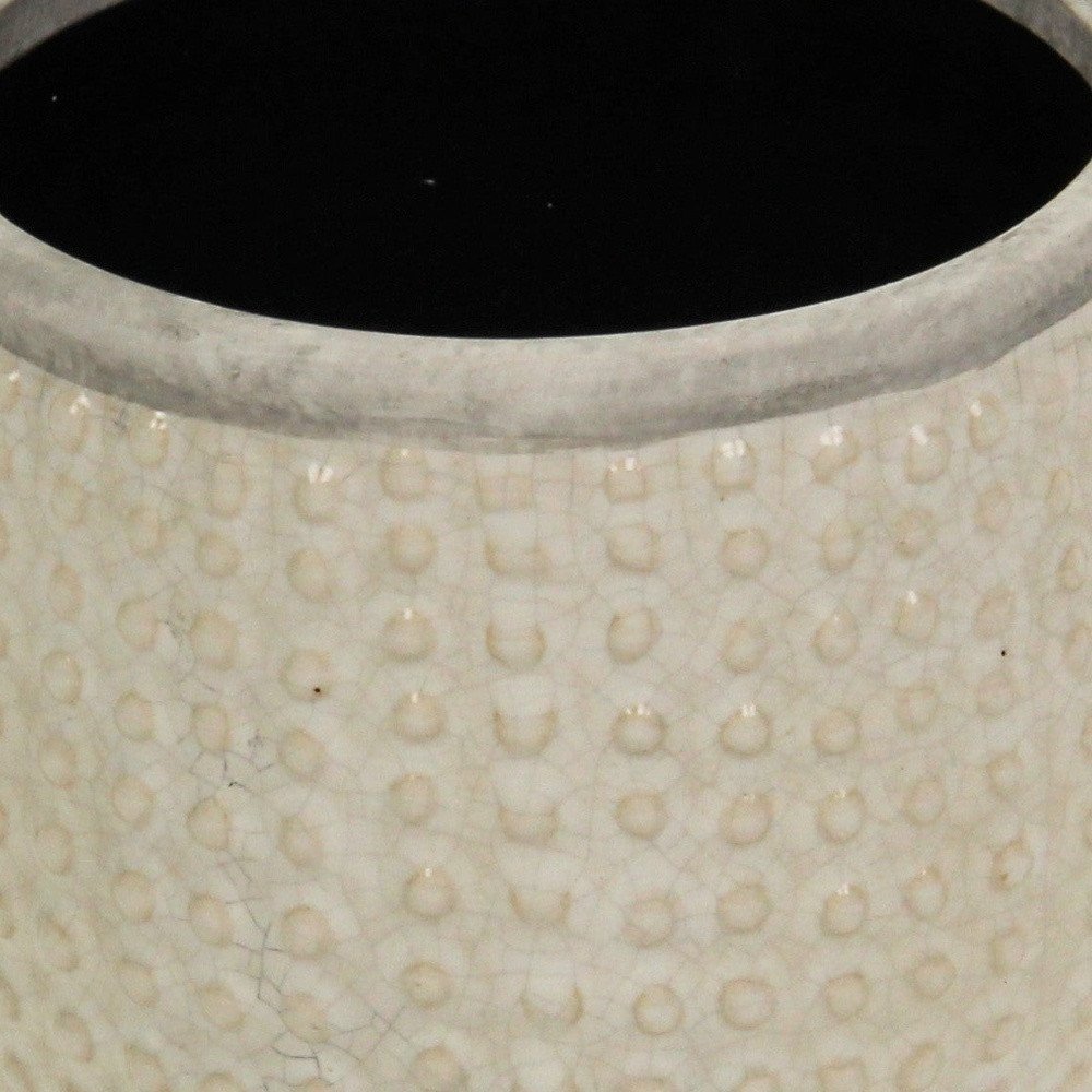 6" Beige Dot Ceramic Indoor Outdoor Round Pot Planter HomeRoots