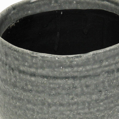 Gray Ceramic 19 Ounce Two Toned Round Distressed Pot Planter HomeRoots