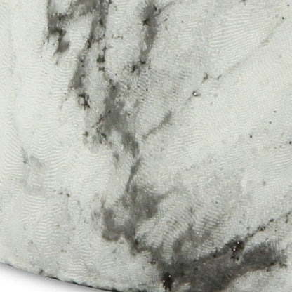 6" White and Gray Marbleized Ceramic Indoor Outdoor Round Pot Planter HomeRoots