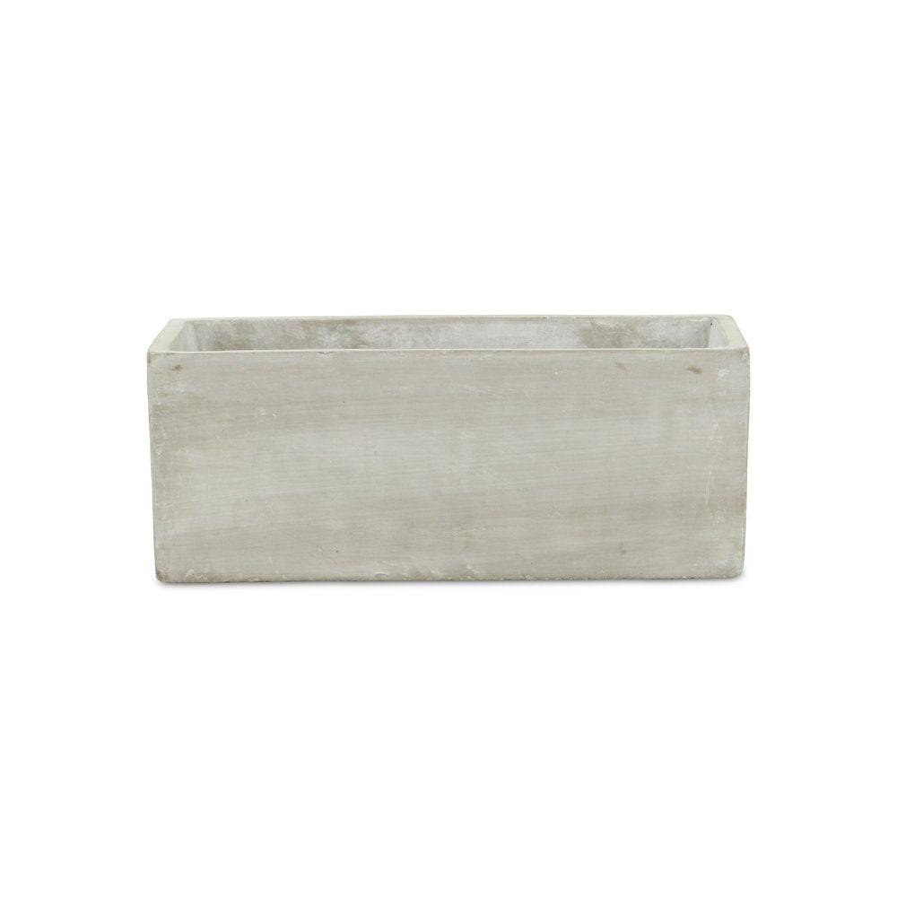 9" Light Gray Cement Indoor Outdoor Rectangular Pot Planter HomeRoots