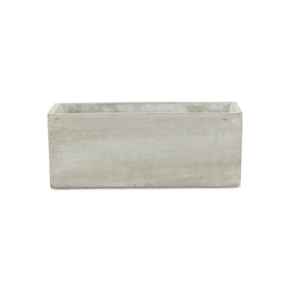 9" Light Gray Cement Indoor Outdoor Rectangular Pot Planter HomeRoots