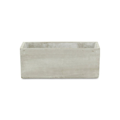 9" Light Gray Cement Indoor Outdoor Rectangular Pot Planter HomeRoots