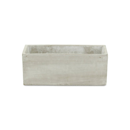 9" Light Gray Cement Indoor Outdoor Rectangular Pot Planter HomeRoots