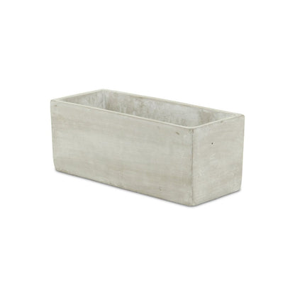 9" Light Gray Cement Indoor Outdoor Rectangular Pot Planter HomeRoots