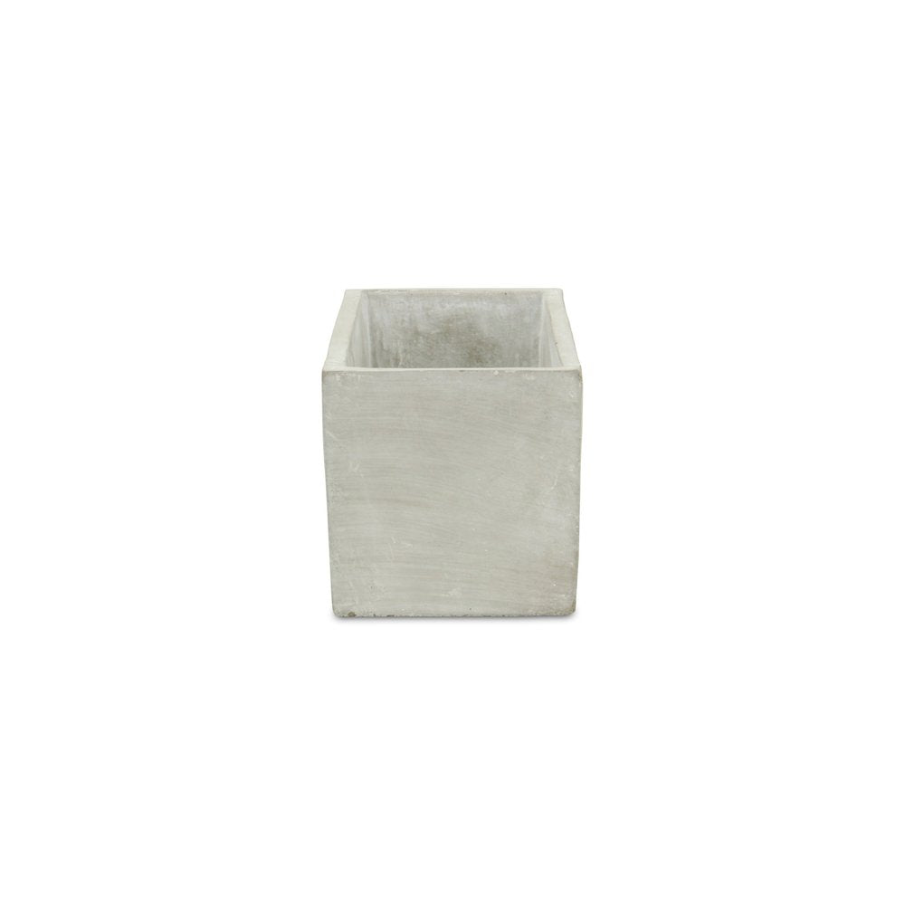 9" Light Gray Cement Indoor Outdoor Rectangular Pot Planter HomeRoots