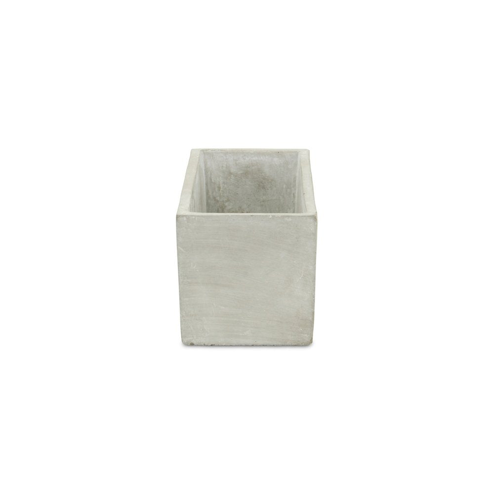 9" Light Gray Cement Indoor Outdoor Rectangular Pot Planter HomeRoots