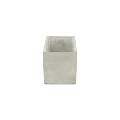 9" Light Gray Cement Indoor Outdoor Rectangular Pot Planter HomeRoots