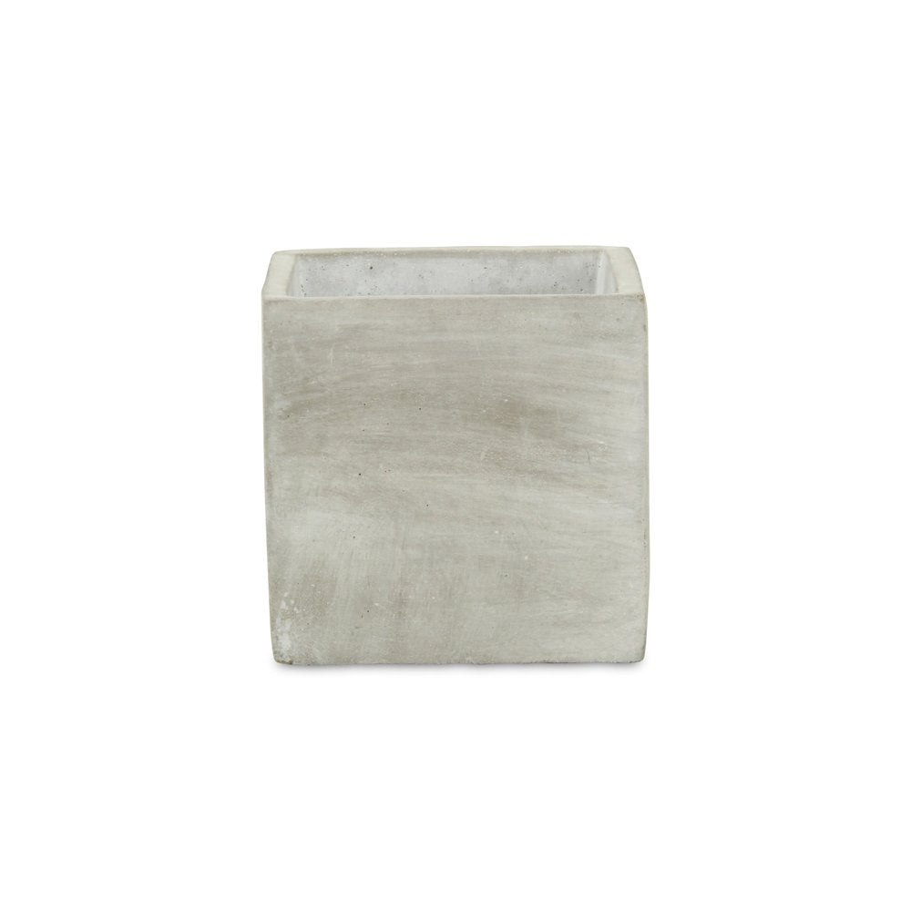 Gray And Off White Cement 39 Ounce Square Distressed Pot Planter HomeRoots