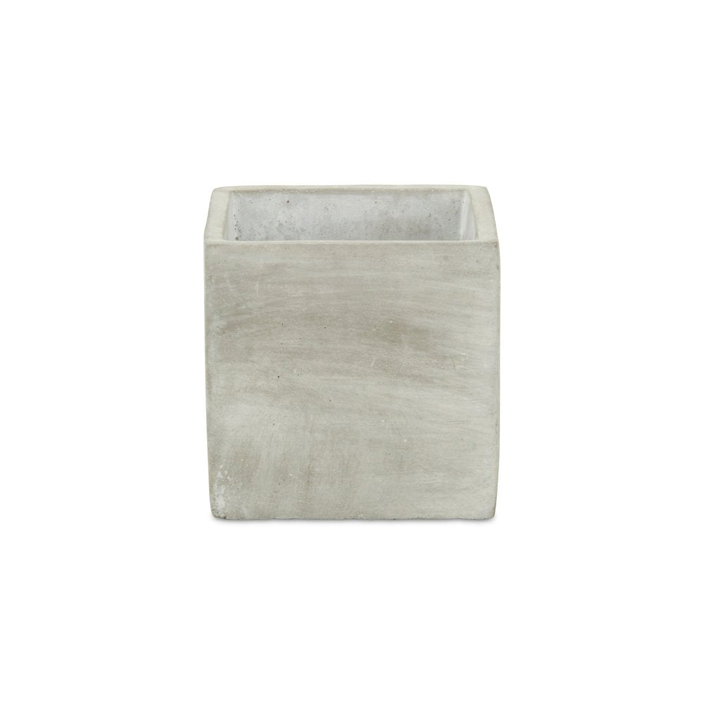 Gray And Off White Cement 39 Ounce Square Distressed Pot Planter HomeRoots