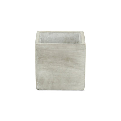Gray And Off White Cement 39 Ounce Square Distressed Pot Planter HomeRoots