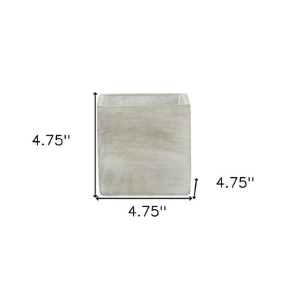 Gray And Off White Cement 39 Ounce Square Distressed Pot Planter HomeRoots